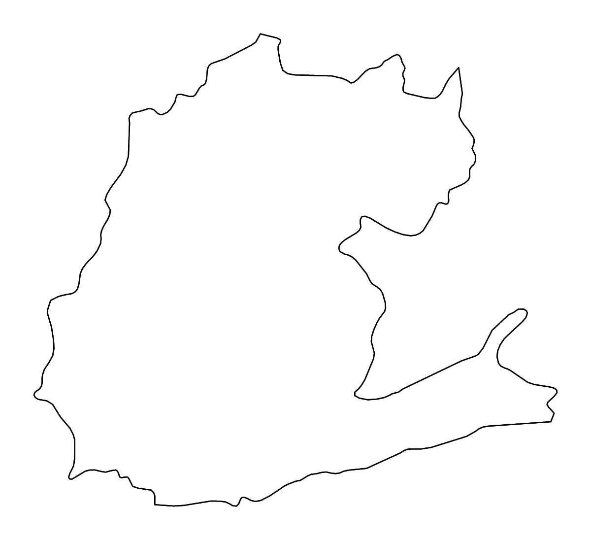Mapa de contorno de Tungurahua, Ecuador con ríos.