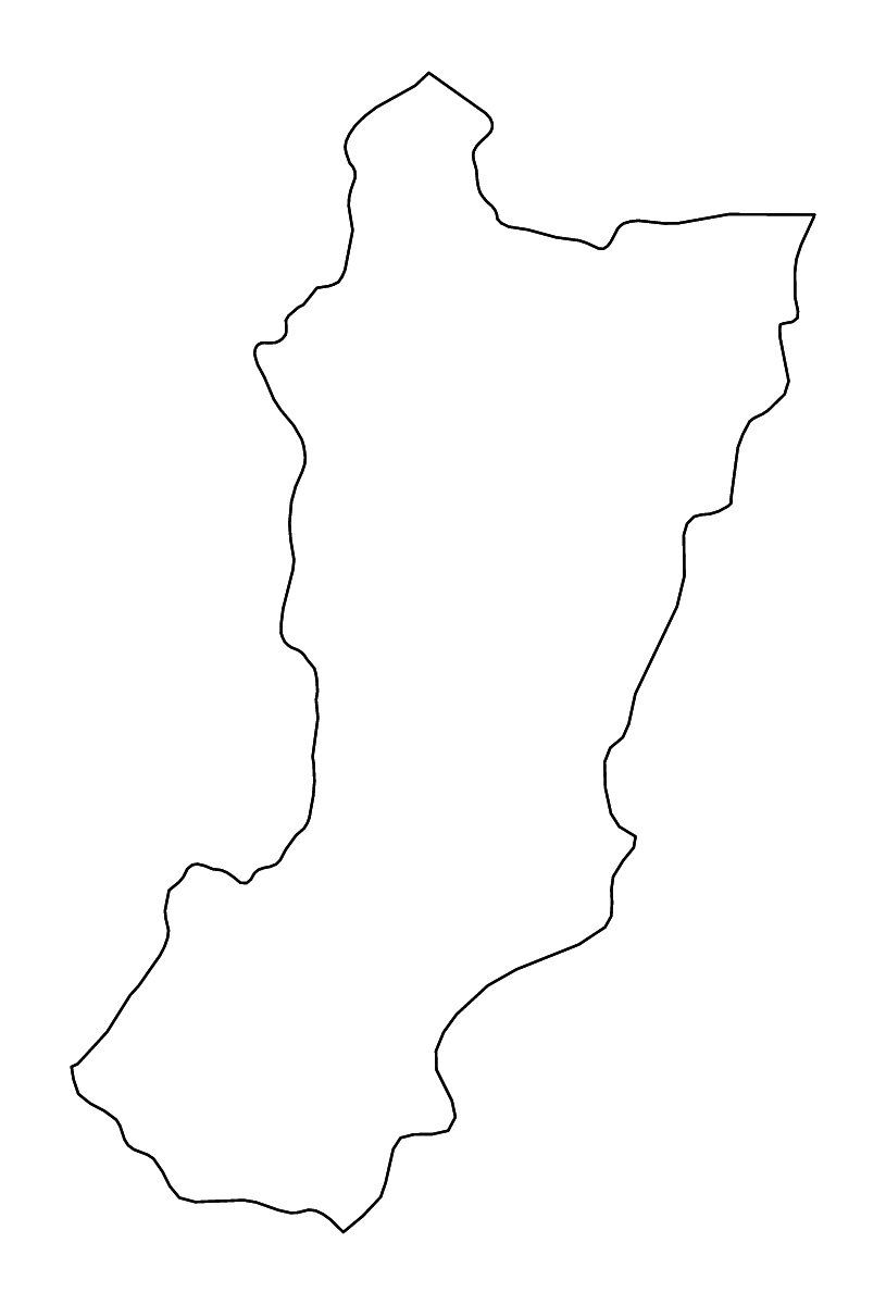 Mapa de contorno de Zamora Chinchipe, Ecuador con ríos.