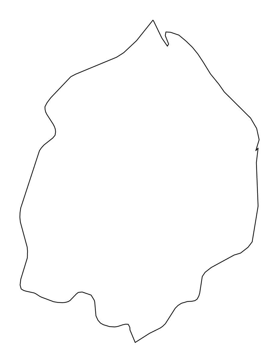 Mapa de contorno de Cuyuni-Mazaruni, Guyana.