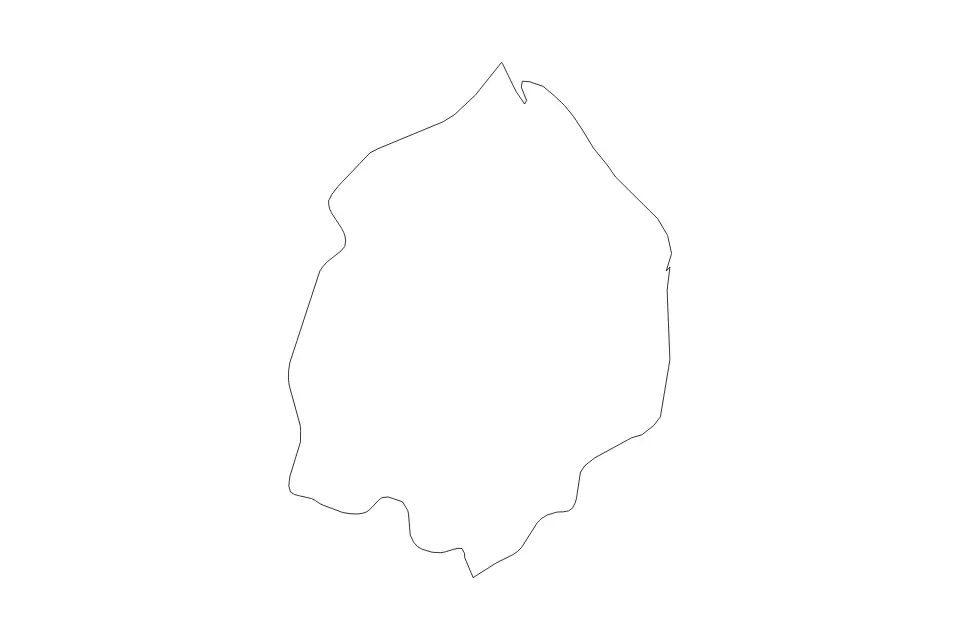 Mapa de Cuyuni-Mazaruni, Guyana de tipo contorno para América del Sur, con contorno con límites limpios.