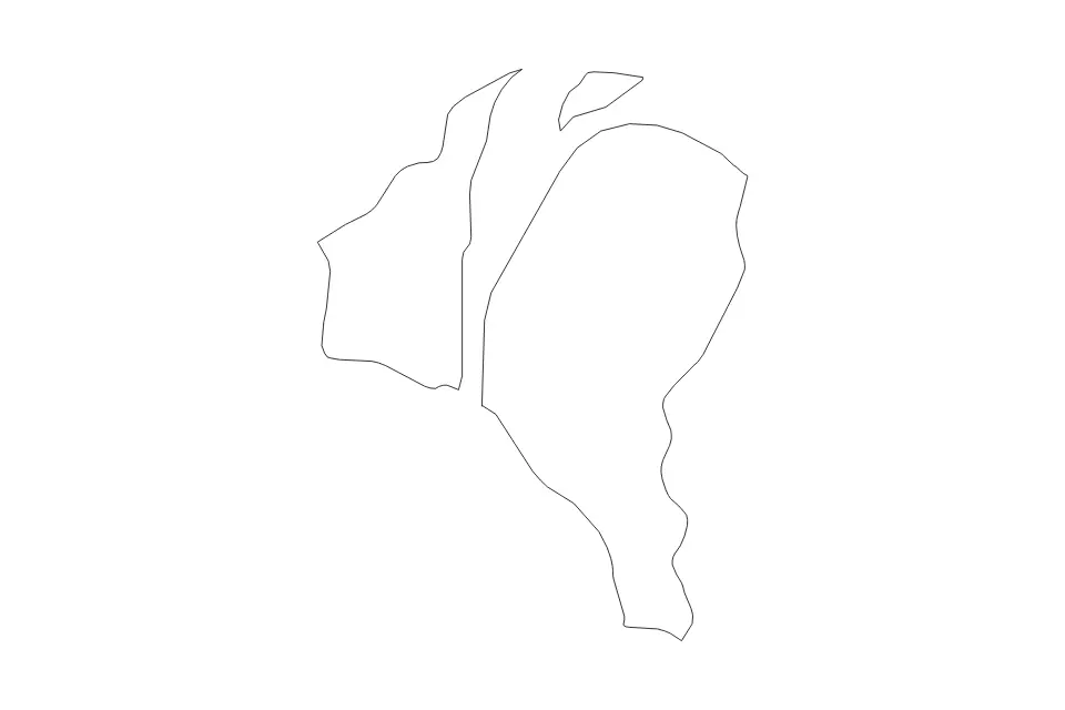 Mapa de Demerara-Mahaica, Guyana de tipo contorno para América del Sur, con contorno con límites limpios.