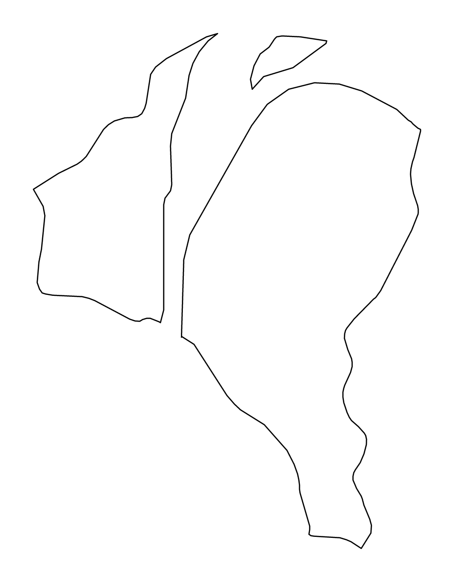 Carte de contour de Demerara-Mahaica, Guyana.