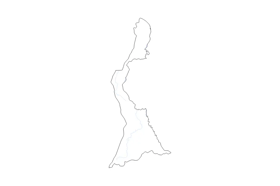 Carte de Mahaica-Berbice (Region 671), Guyana de type contour et rivières pour Amérique du Sud, montrant contour et rivières avec des limites nettes.