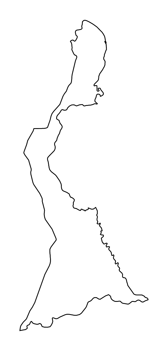 Carte de contour de Mahaica-Berbice (région 671), Guyana avec rivières.