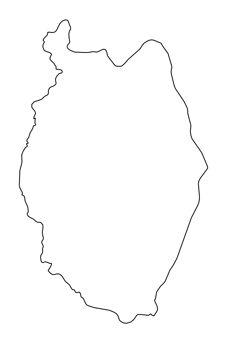 Carte de contour de Upper Demerara-Berbice, Guyana avec rivières.
