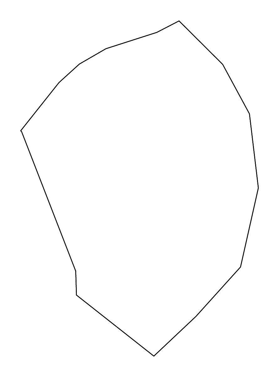 Mapa de contorno de Asunción, Paraguay con ríos.