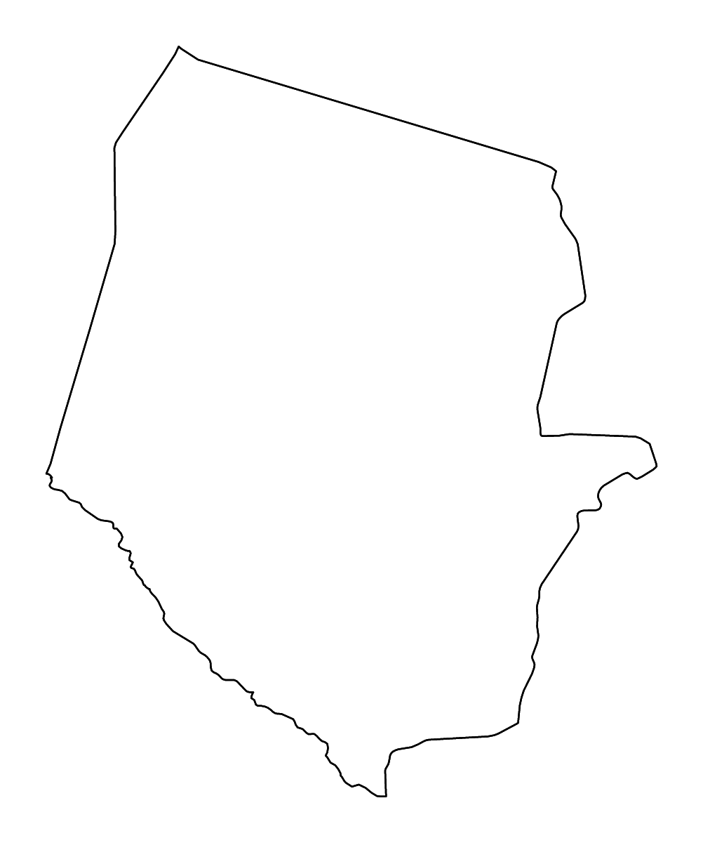 Mapa de contorno de Boquerón, Paraguay con ríos.