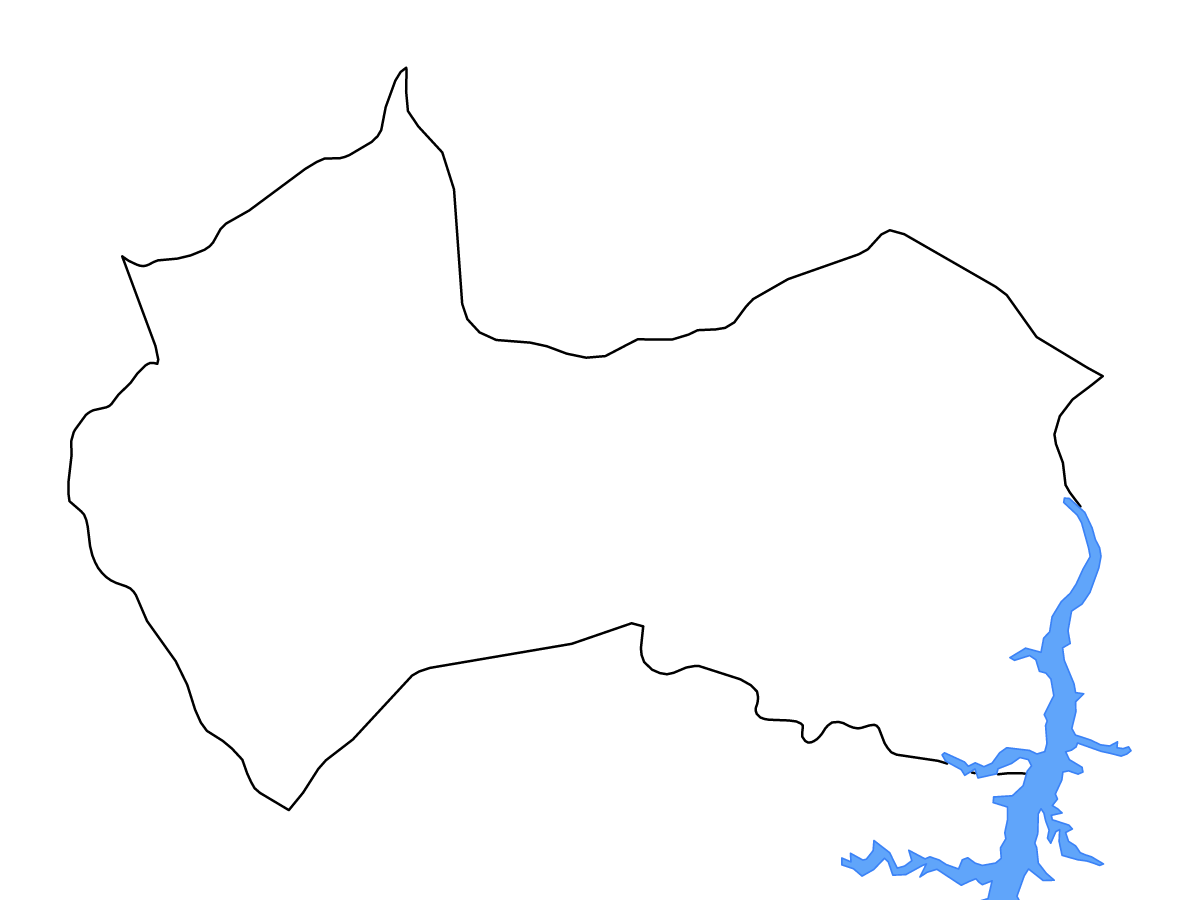 Carte de contour de Canindeyú, Paraguay avec lacs et rivières.