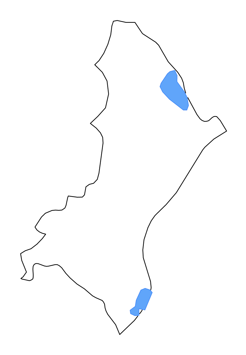 Carte de contour de Central, Paraguay avec lacs et rivières.