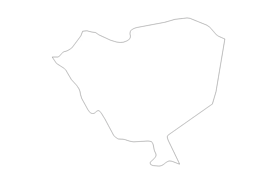 Mapa de Cordillera, Paraguay de tipo contorno para América del Sur, con contorno con límites limpios.