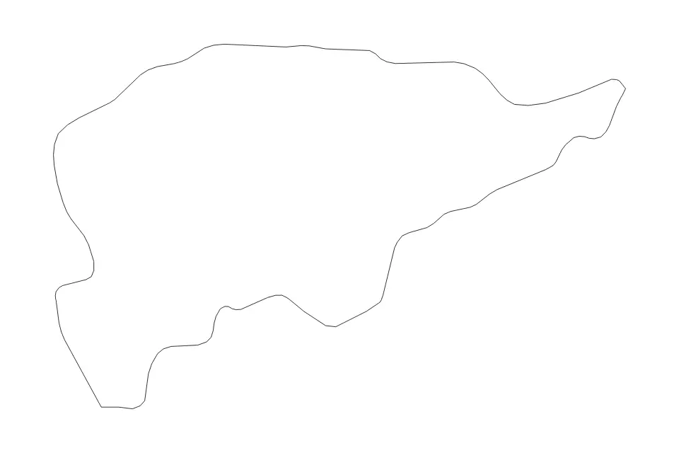 Mapa de Guairá, Paraguay de tipo contorno para América del Sur, con contorno con límites limpios.