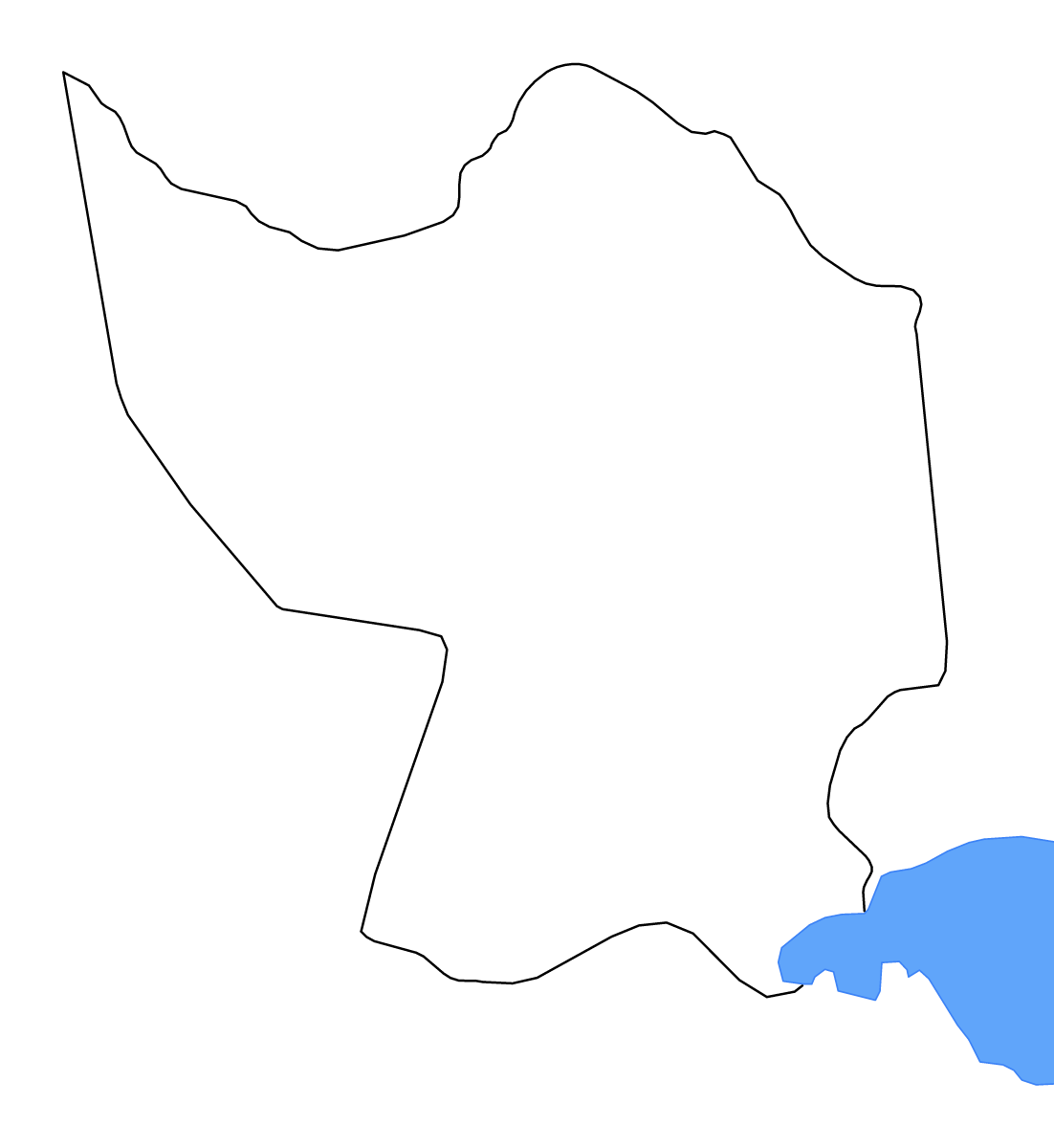 Carte de contour de Misiones, Paraguay avec lacs et rivières.