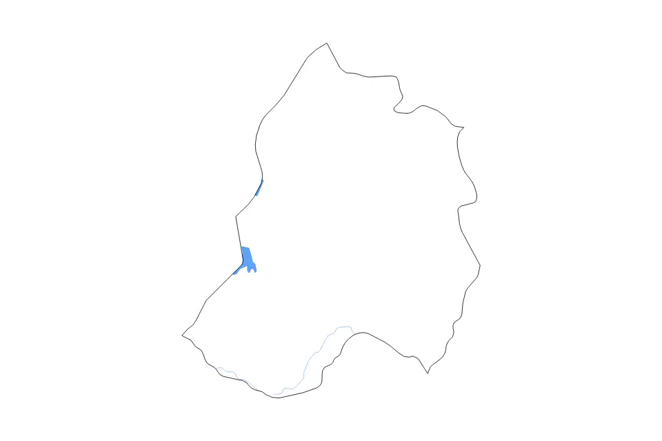 Mapa de Paraguarí, Paraguay de tipo contorno, lagos y ríos para América del Sur, con contorno, lagos y ríos con elementos de agua como Lago Ypoá y Lago Verá.