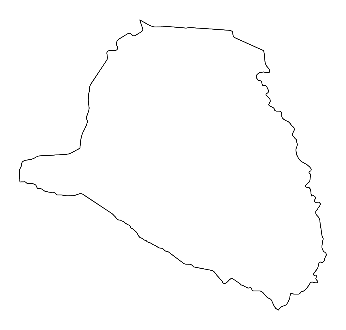 Carte de contour de Presidente Hayes, Paraguay avec rivières.