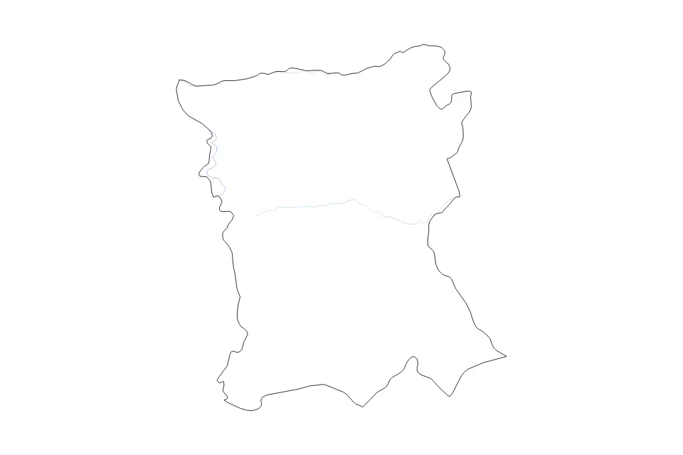 Mapa de San Pedro, Paraguay de tipo contorno y ríos para América del Sur, con contorno y ríos con límites limpios.