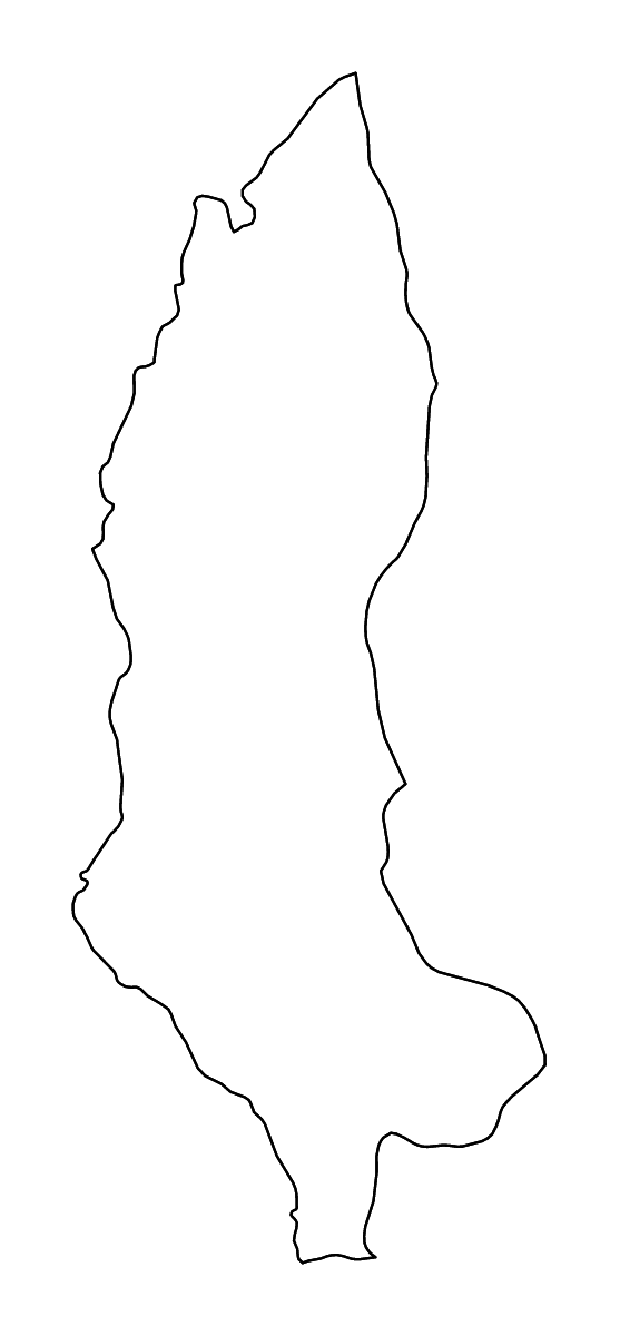 Mapa de contorno de Amazonas, Peru con ríos.