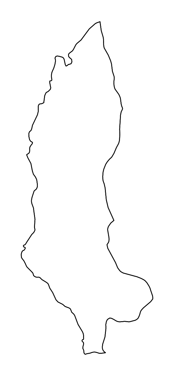 Mapa de contorno de Amazonas, Peru con ríos.