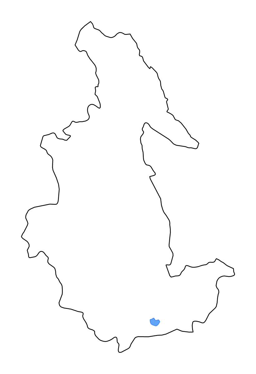 Carte de contour de Ayacucho, Peru avec lacs et rivières.