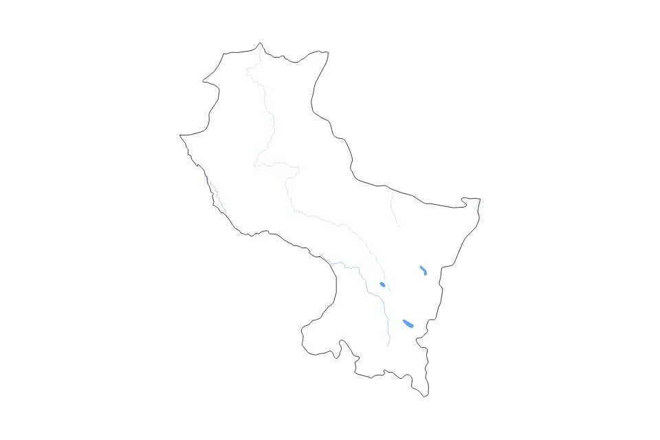 Mapa de Cusco Departament, Peru de tipo contorno, lagos y ríos para América del Sur, con contorno, lagos y ríos con elementos de agua como Laguna Languilayo, Laguna Sibinacocha y Laguna Pomacanchi.