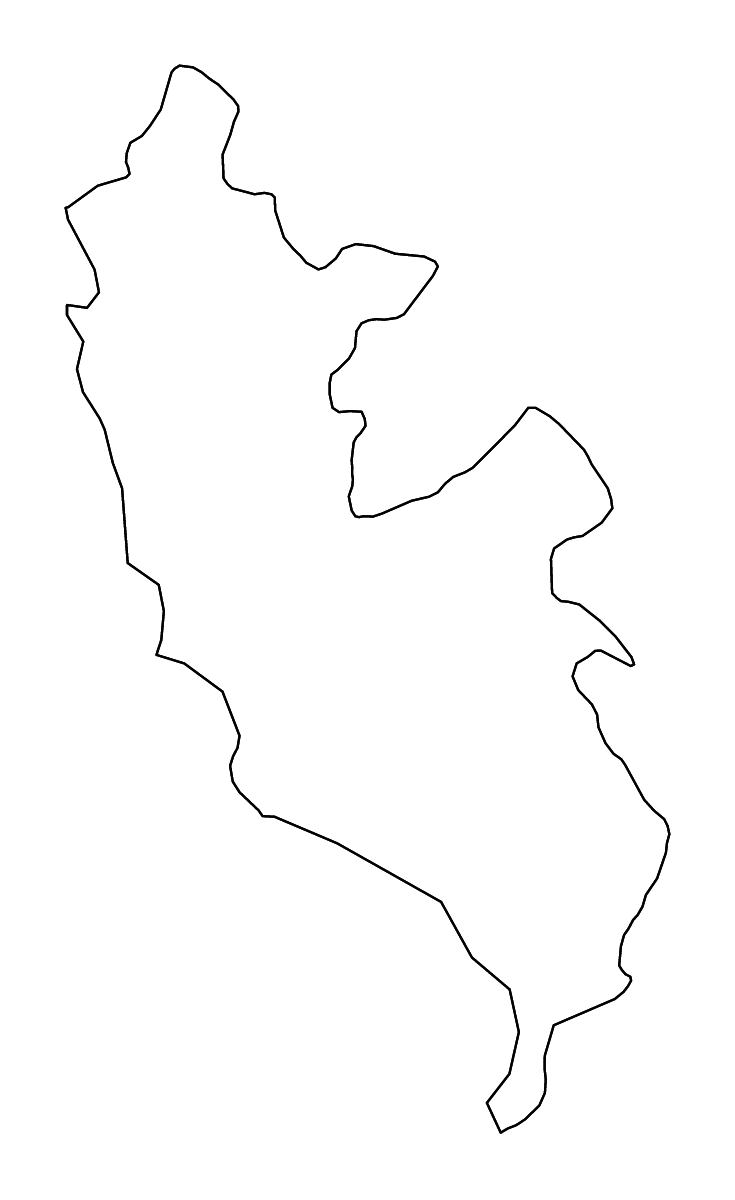 Carte de contour de Lima, Peru avec rivières.