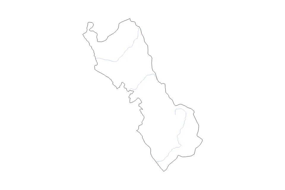 Mapa de Lima (Department), Peru de tipo contorno y ríos para América del Sur, con contorno y ríos con límites limpios.