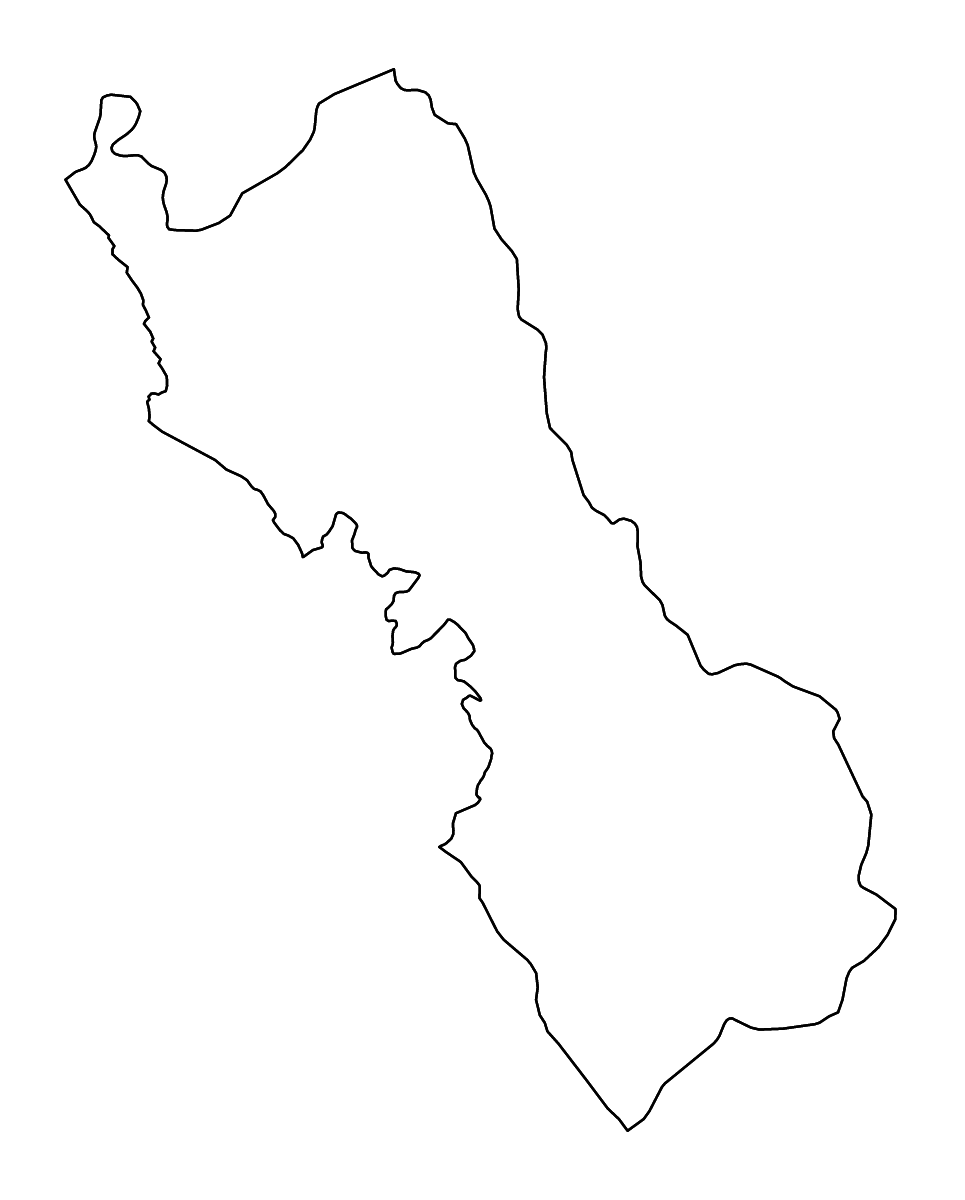 Mapa de contorno de Lima, Peru con ríos.