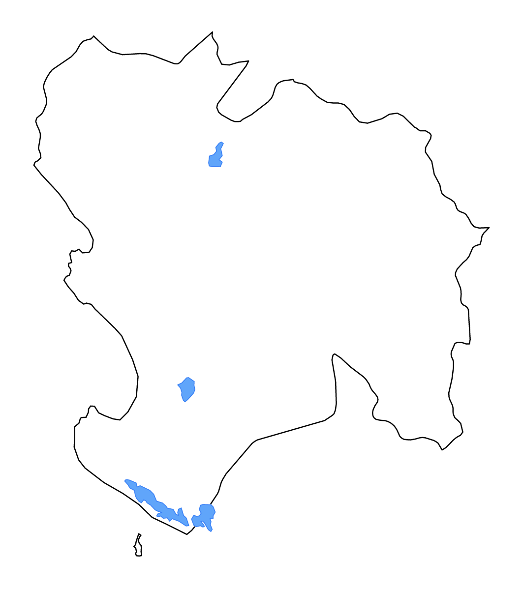 Carte de contour de Piura, Peru avec lacs et rivières.