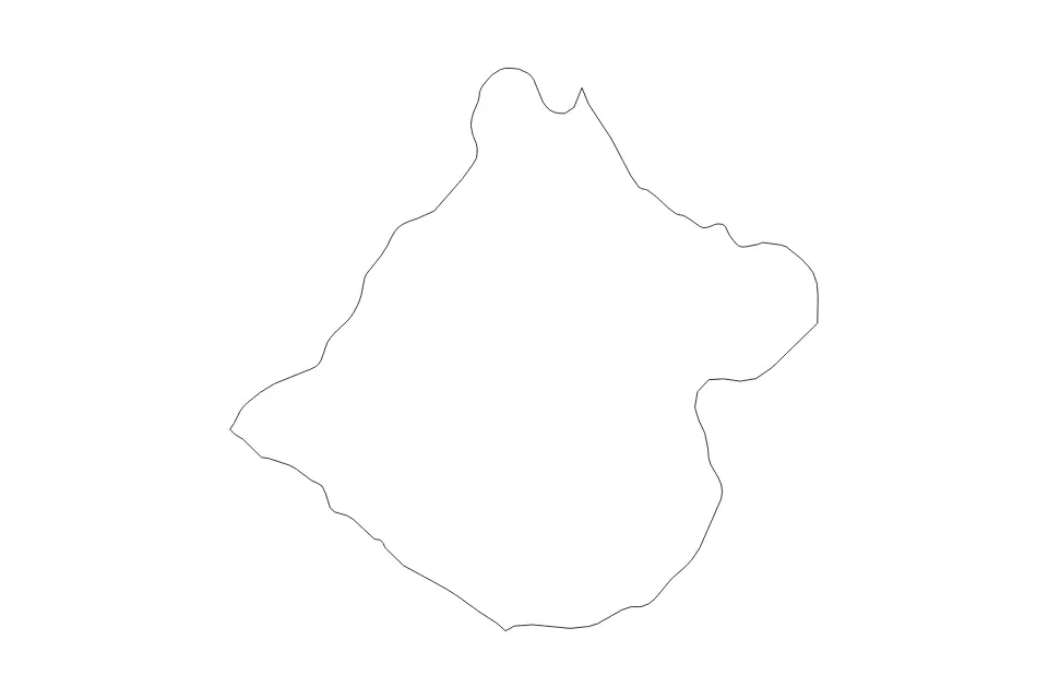 Mapa de Tacna, Peru de tipo contorno para América del Sur, con contorno con límites limpios.