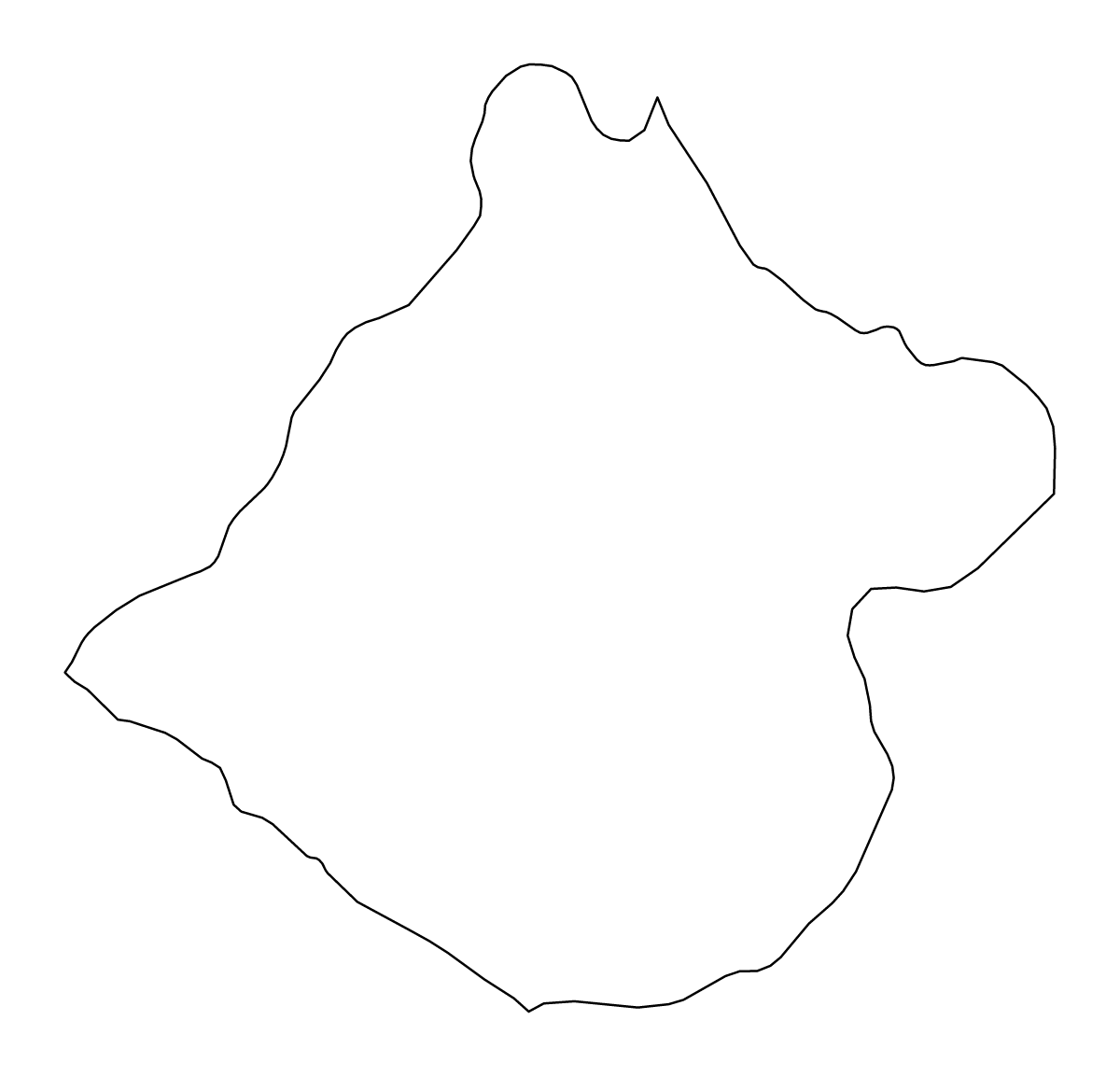 Mapa de contorno de Tacna, Peru.