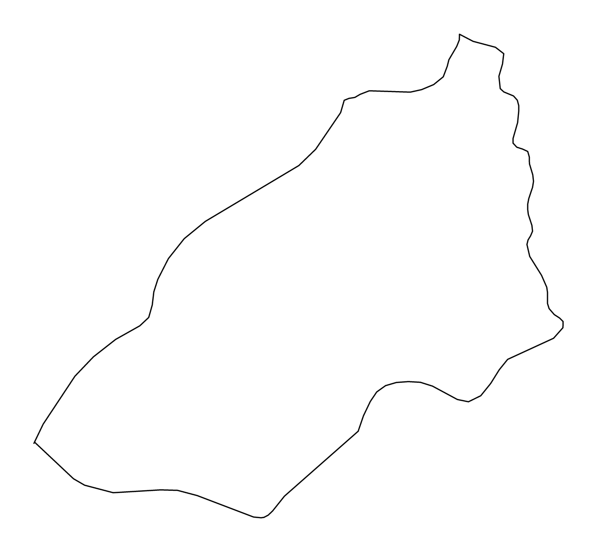 Mapa de contorno de Tumbes, Peru.