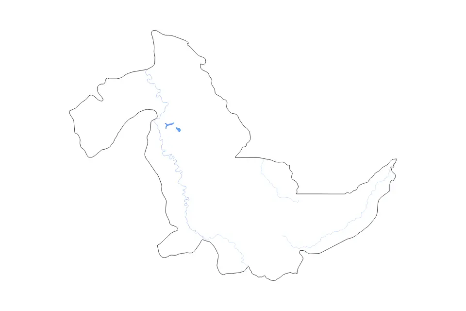 Carte de Ucayali, Peru de type contour, lacs et rivières pour Amérique du Sud, montrant contour, lacs et rivières avec des éléments hydrographiques comme Laguna Chioa et Laguna Imiria.
