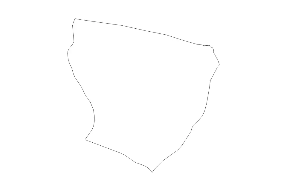 Mapa de Marowijne, Suriname de tipo contorno para América del Sur, con contorno con límites limpios.