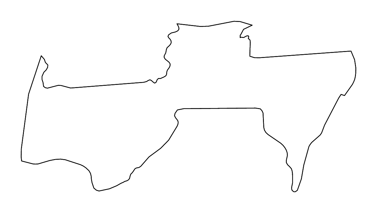 Mapa de contorno de Para, Suriname con ríos.