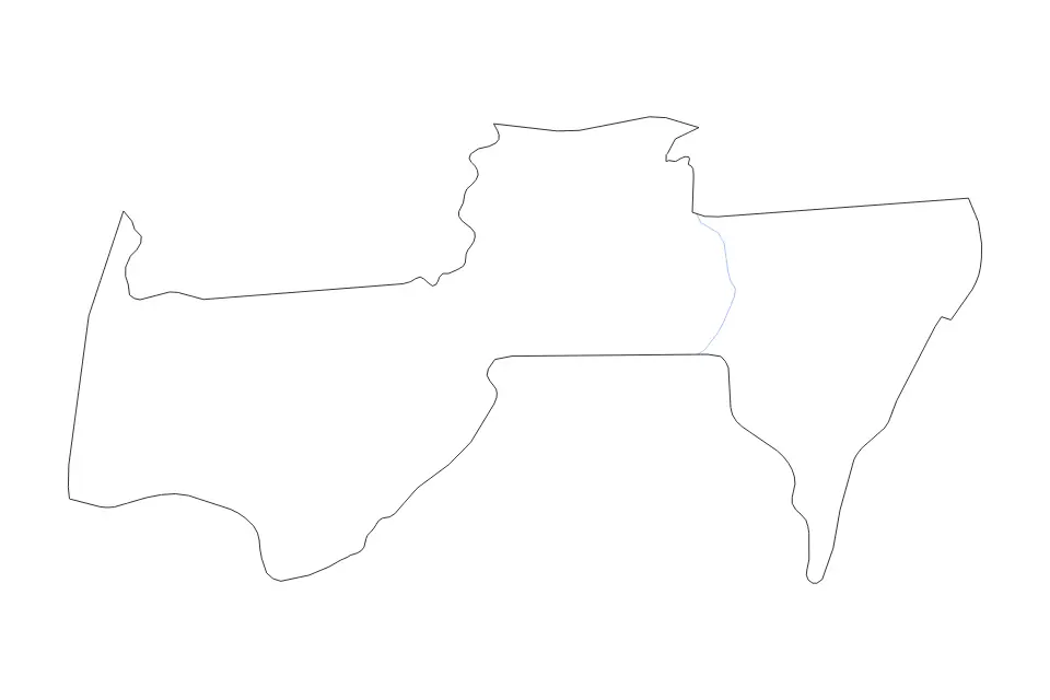 Mapa de Para, Suriname de tipo contorno y ríos para América del Sur, con contorno y ríos con límites limpios.