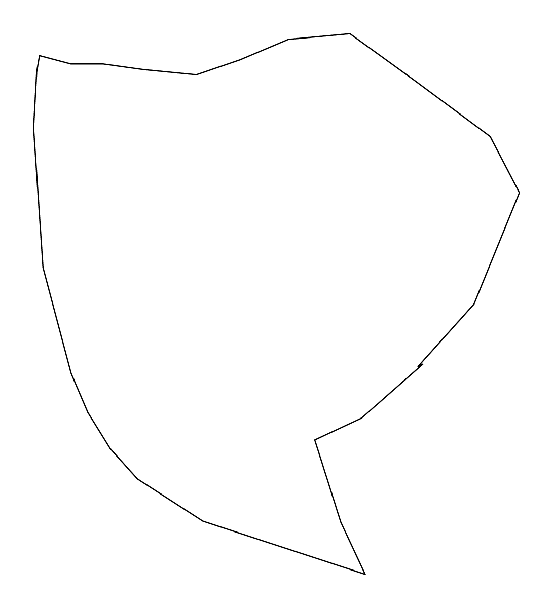Mapa de contorno de Paramaribo, Suriname.