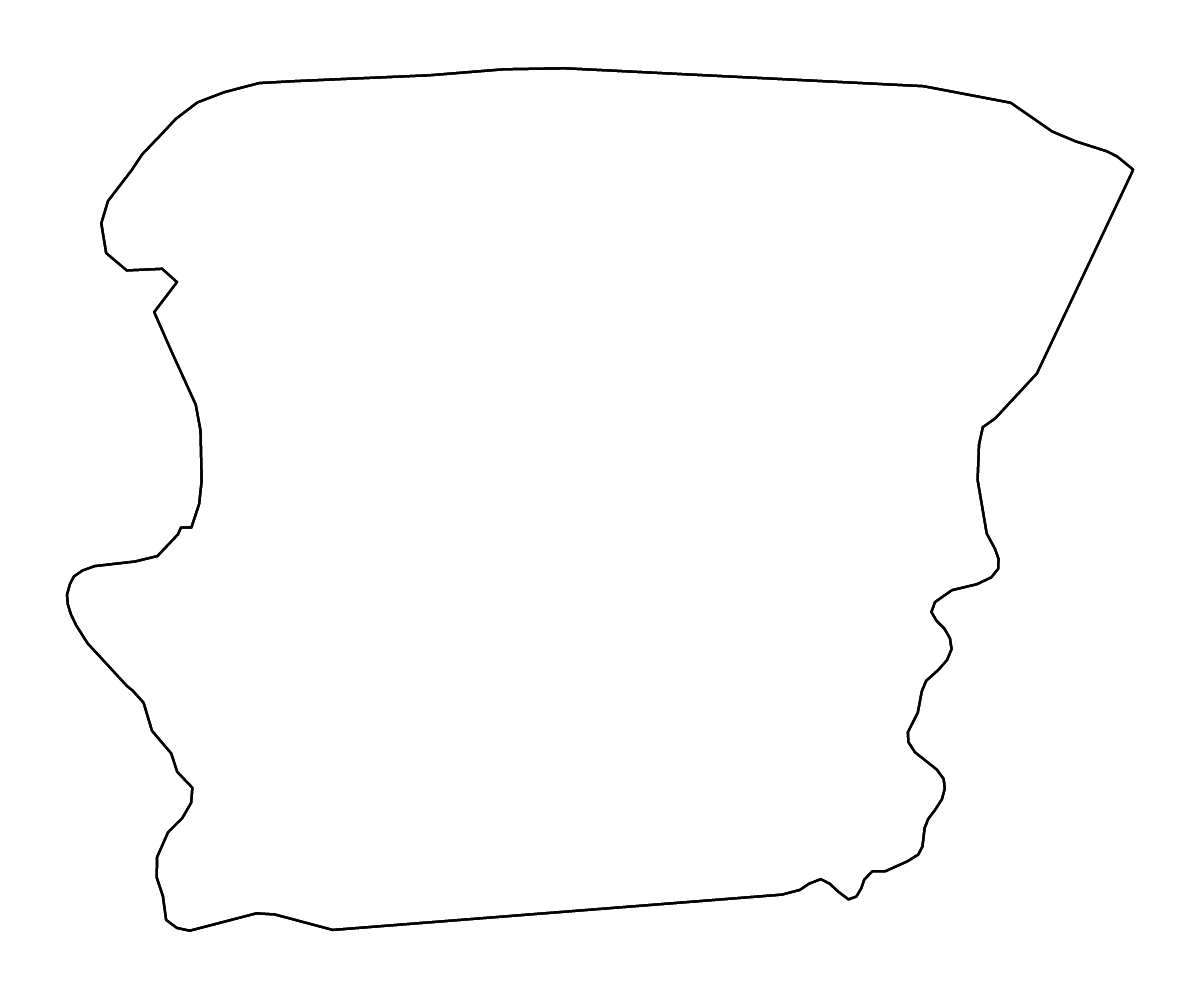 Mapa de contorno de Saramacca, Suriname con ríos.