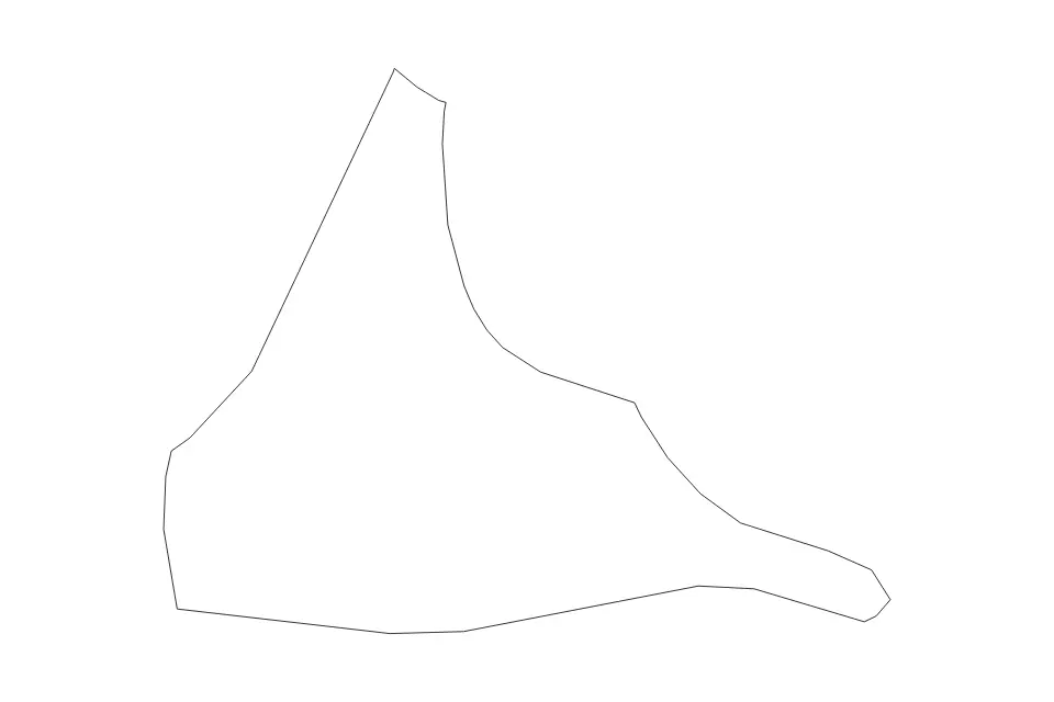 Outline map of Wanica District, Suriname with subdivision borders.