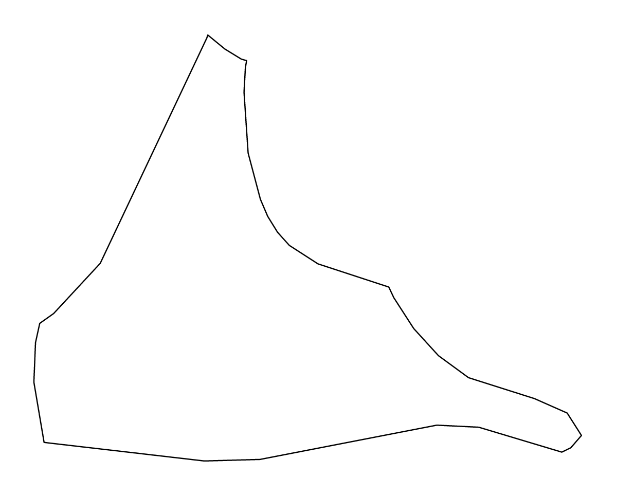 Mapa de contorno de Wanica, Suriname.