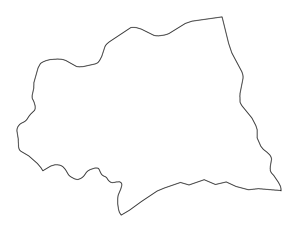Mapa de contorno de Canelones, Uruguay con ríos.