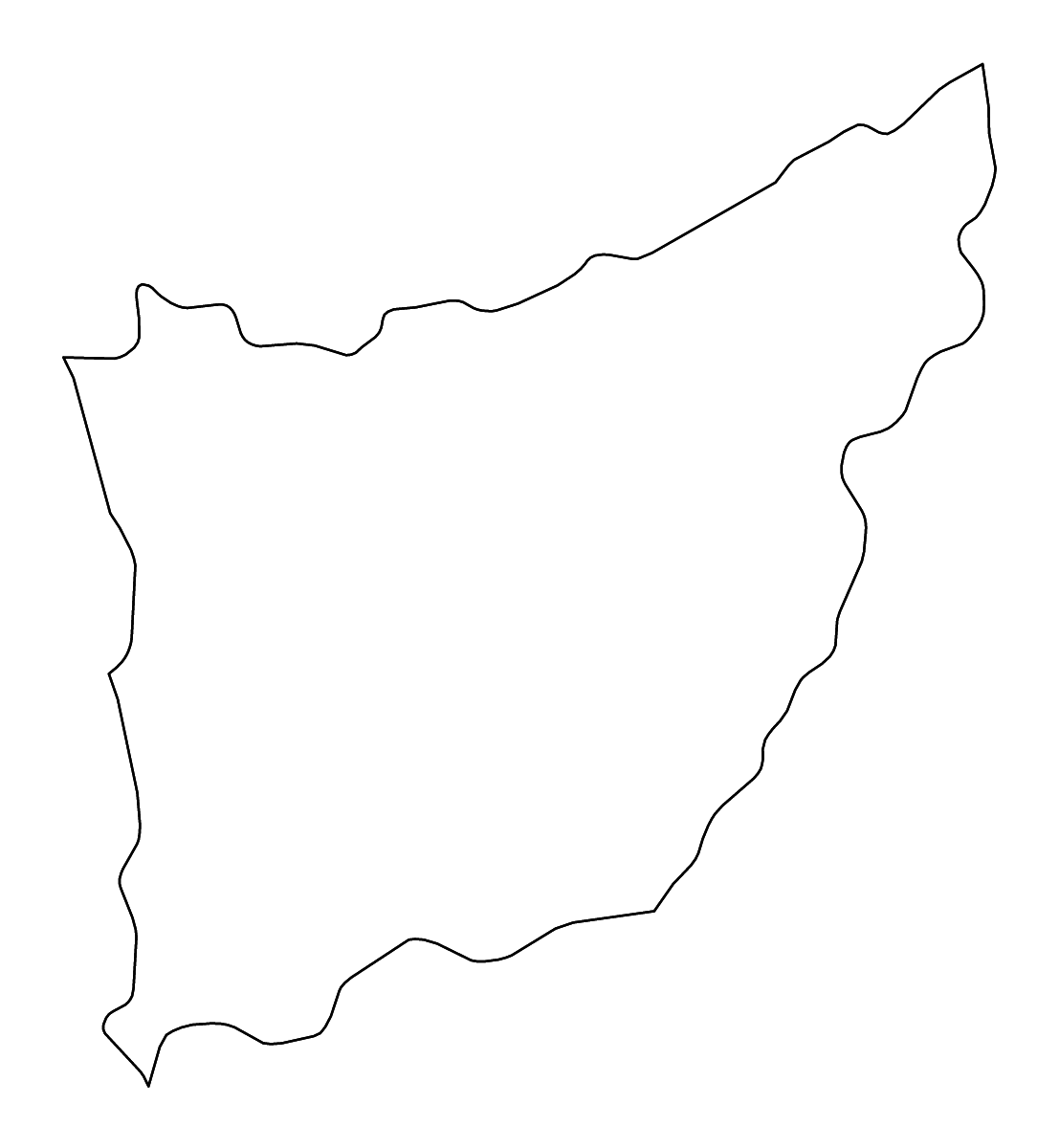 Outline map of Florida Department, Uruguay with rivers.