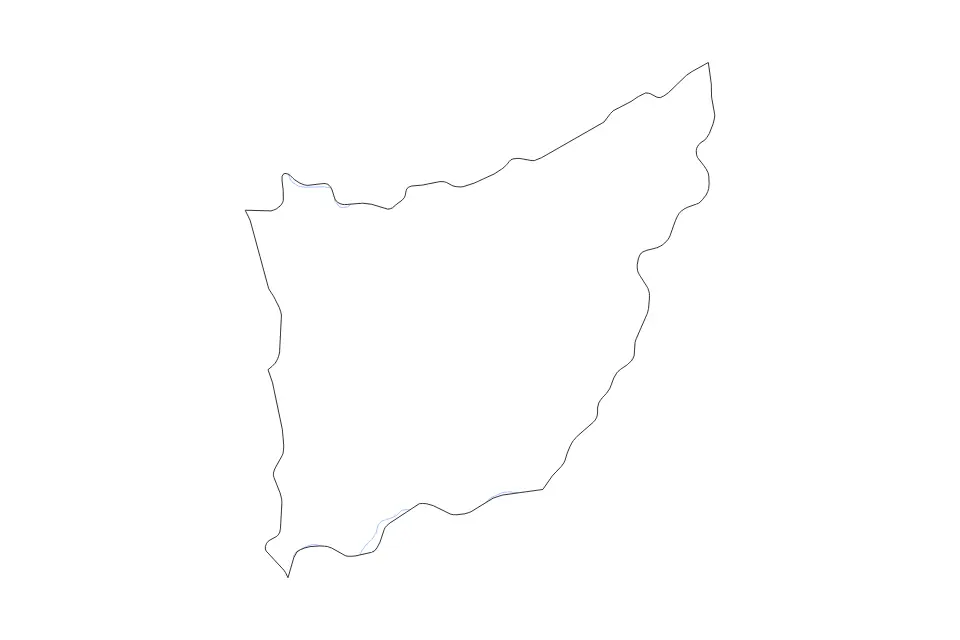 Outline map of Florida Department, Uruguay with subdivision borders and rivers.