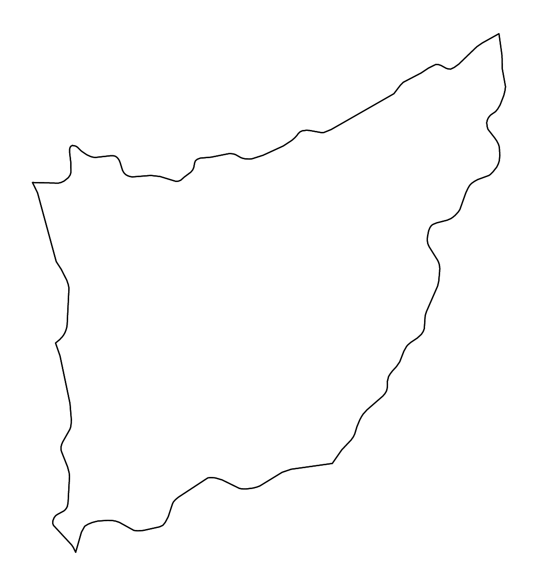 Mapa de contorno de Florida, Uruguay con ríos.