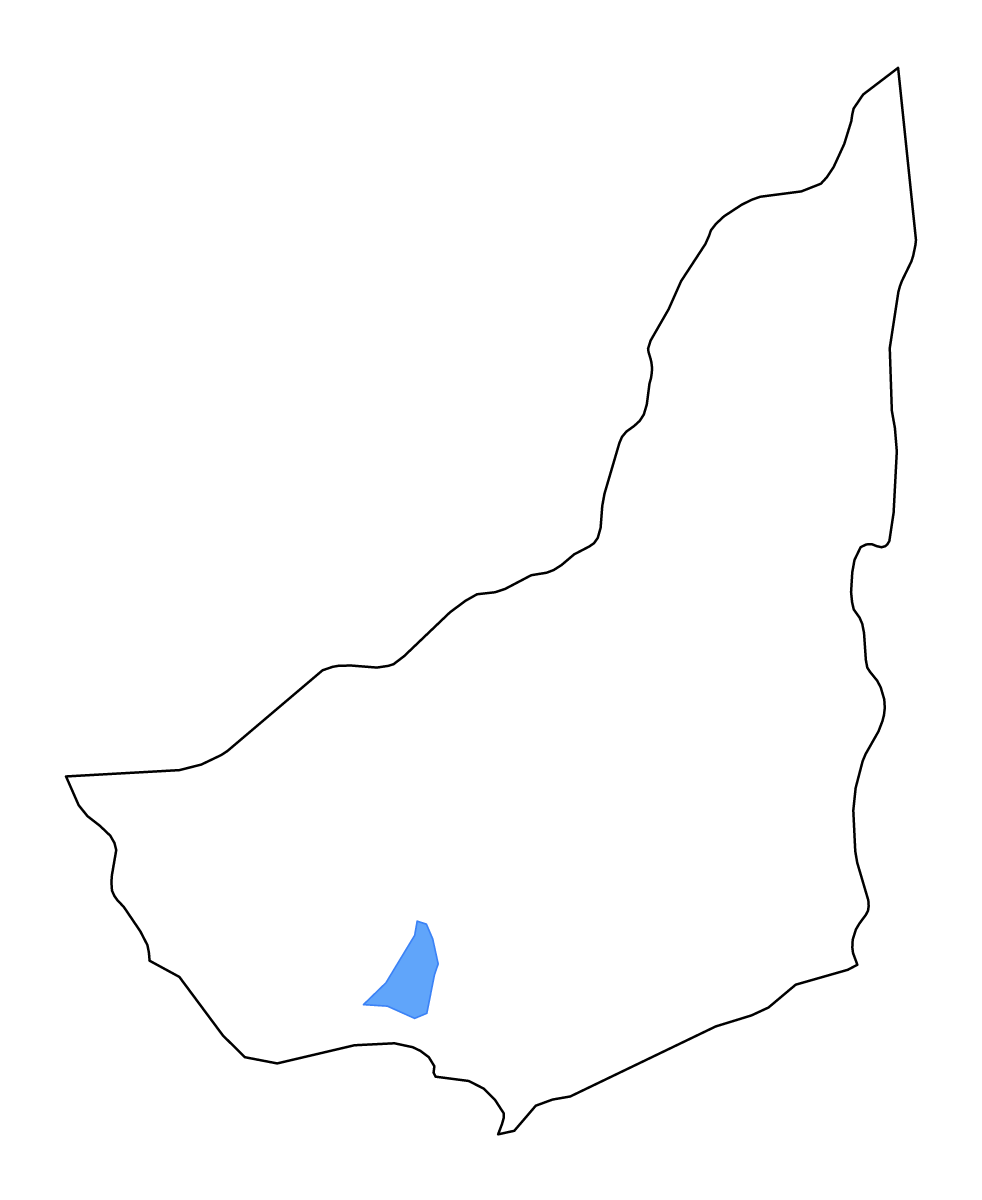 Carte de contour de Maldonado, Uruguay avec lacs.
