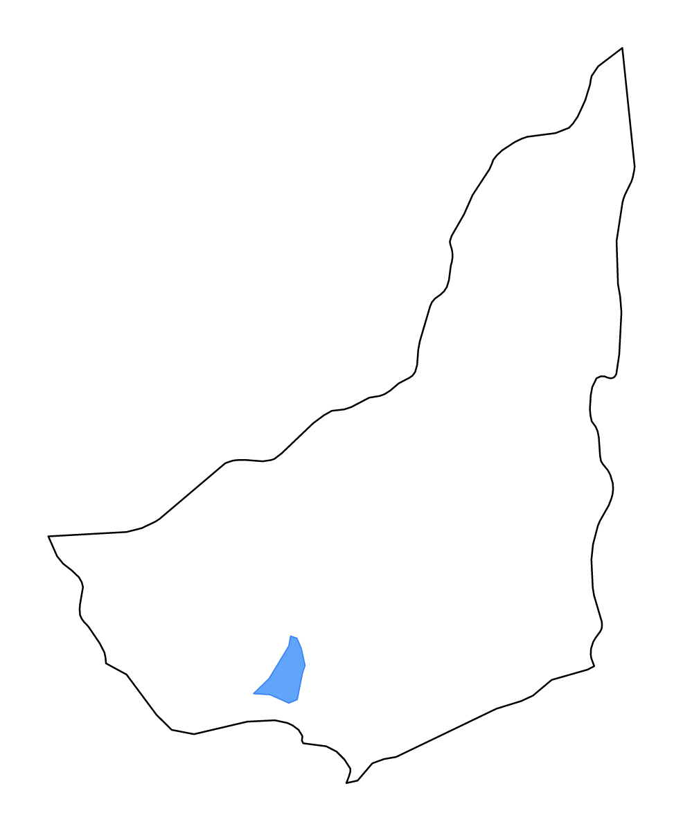 Mapa de contorno de Maldonado, Uruguay con lagos.