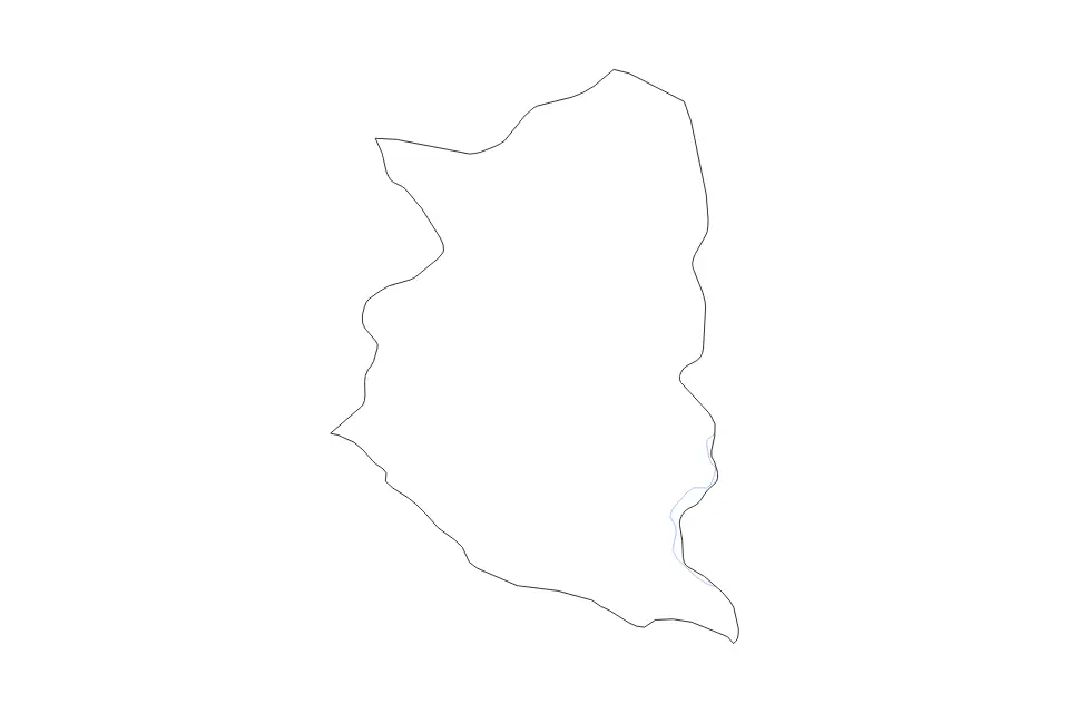 Outline map of San José Department, Uruguay with subdivision borders and rivers.