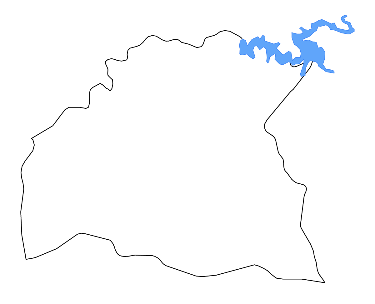 Mapa de contorno de Soriano, Uruguay con lagos y ríos.