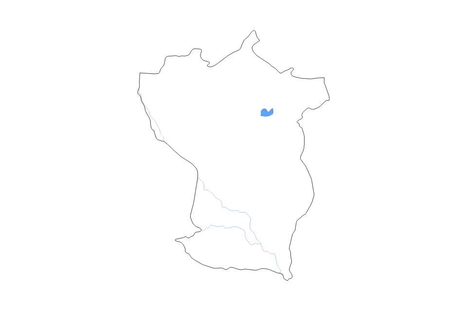 Mapa de Cojedes, Venezuela de tipo contorno, lagos y ríos para América del Sur, con contorno, lagos y ríos con elementos de agua como Embalse del Pao.