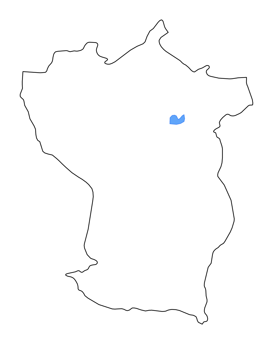 Carte de contour de Cojedes, Venezuela avec lacs et rivières.