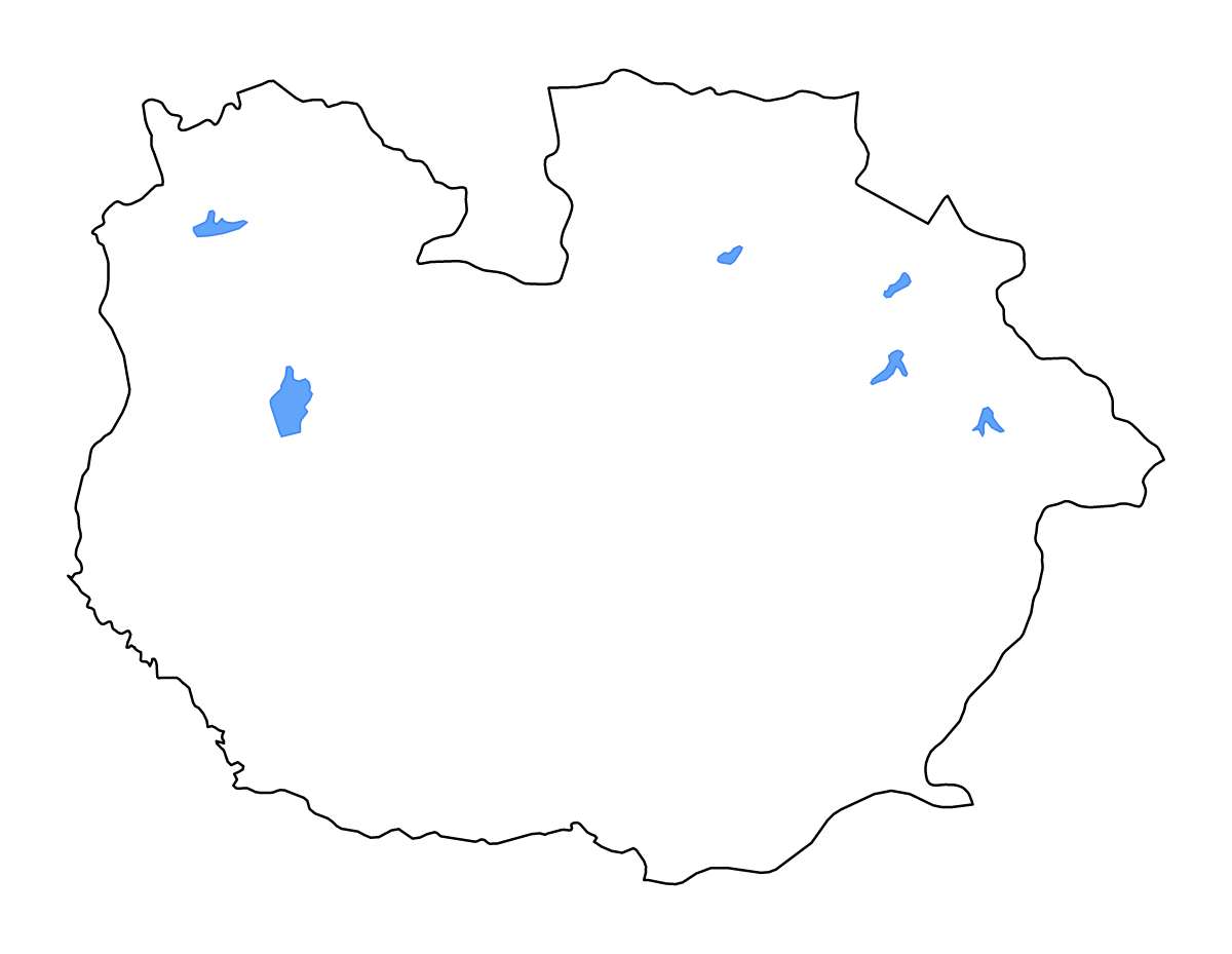 Carte de contour de Guárico State, Venezuela avec lacs et rivières.