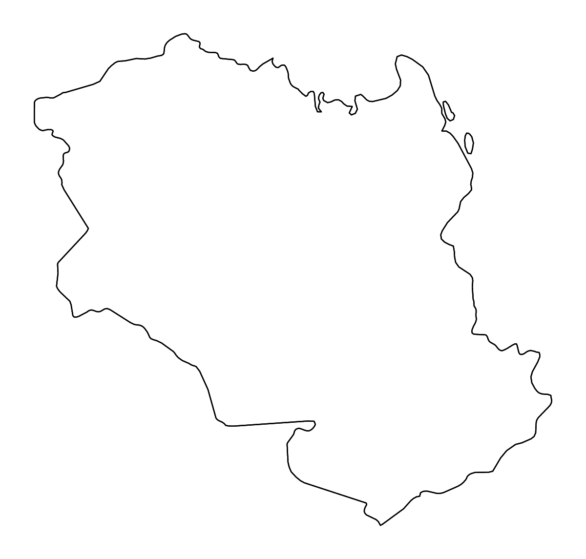 Carte de contour de Monagas, Venezuela avec rivières.